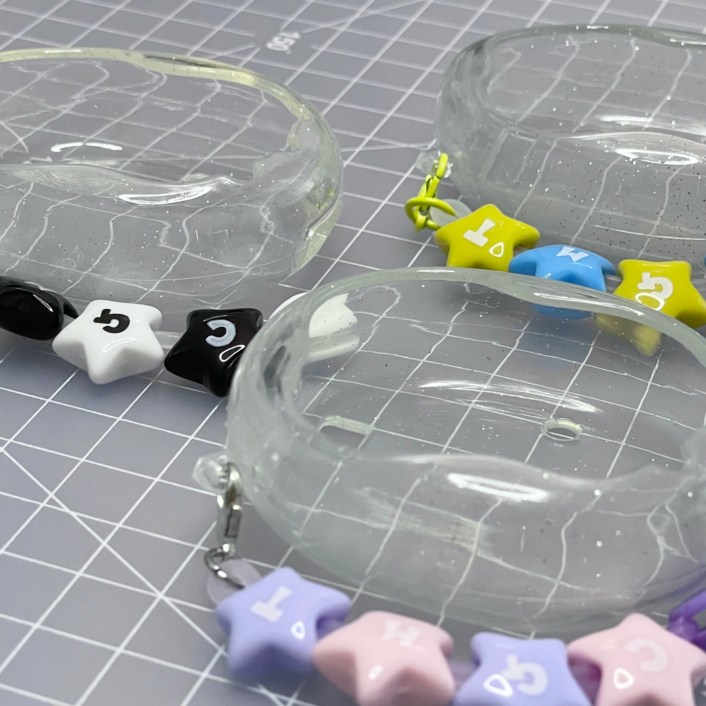 Uni TPU Soft Case - Clear Glitter + Black/White Charm
