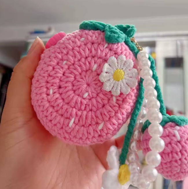 Tamagotchi Paradise Knitted Case - Berry Bright Pink