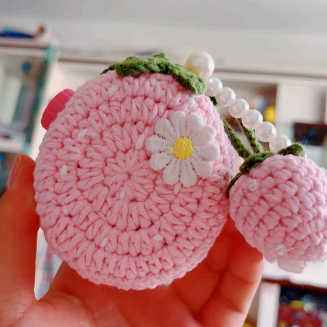 Tamagotchi Paradise Knitted Case - Berry Baby Pink