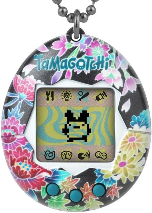 Bandai Tamagotchi - Gen2 Original Japan Edition Kaga Yuzen 4 Seasons Flower Black BTGKYB1