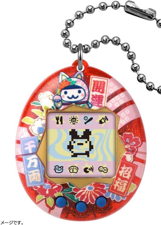 Bandai Tamagotchi - Gen1 Original Japan Edition Lucky Cat Maneki Neko Mimicchi Inspired by Edo Kimekomi Doll Red BTGEKR1