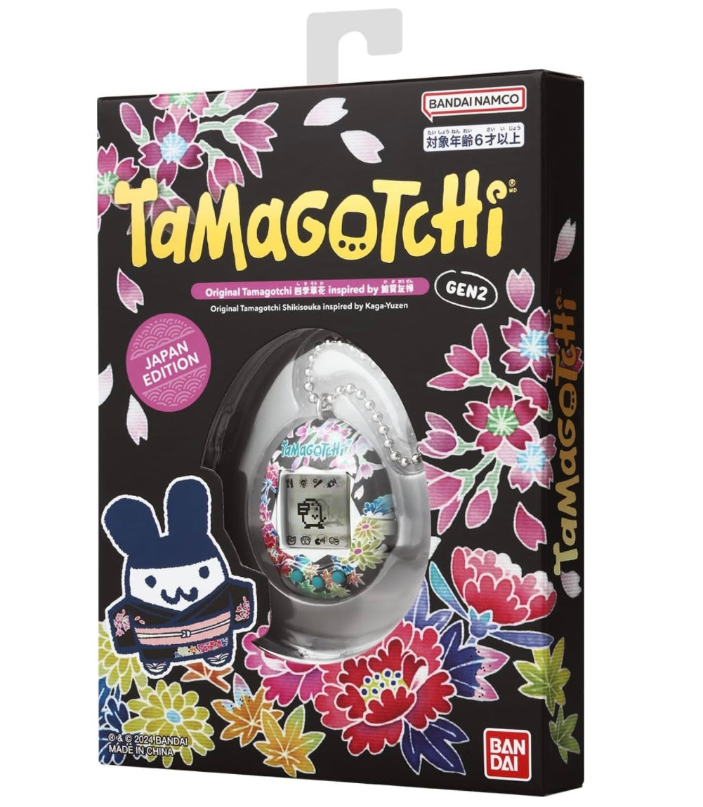 Bandai Tamagotchi - Gen2 Original Japan Edition Kaga Yuzen 4 Seasons Flower Black BTGKYB1