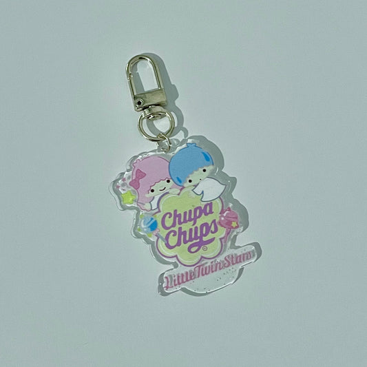 Keyring Charm - Lollipop Little Twin Stars