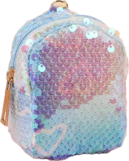 Storage Pouch Keyring - Sequin Blue