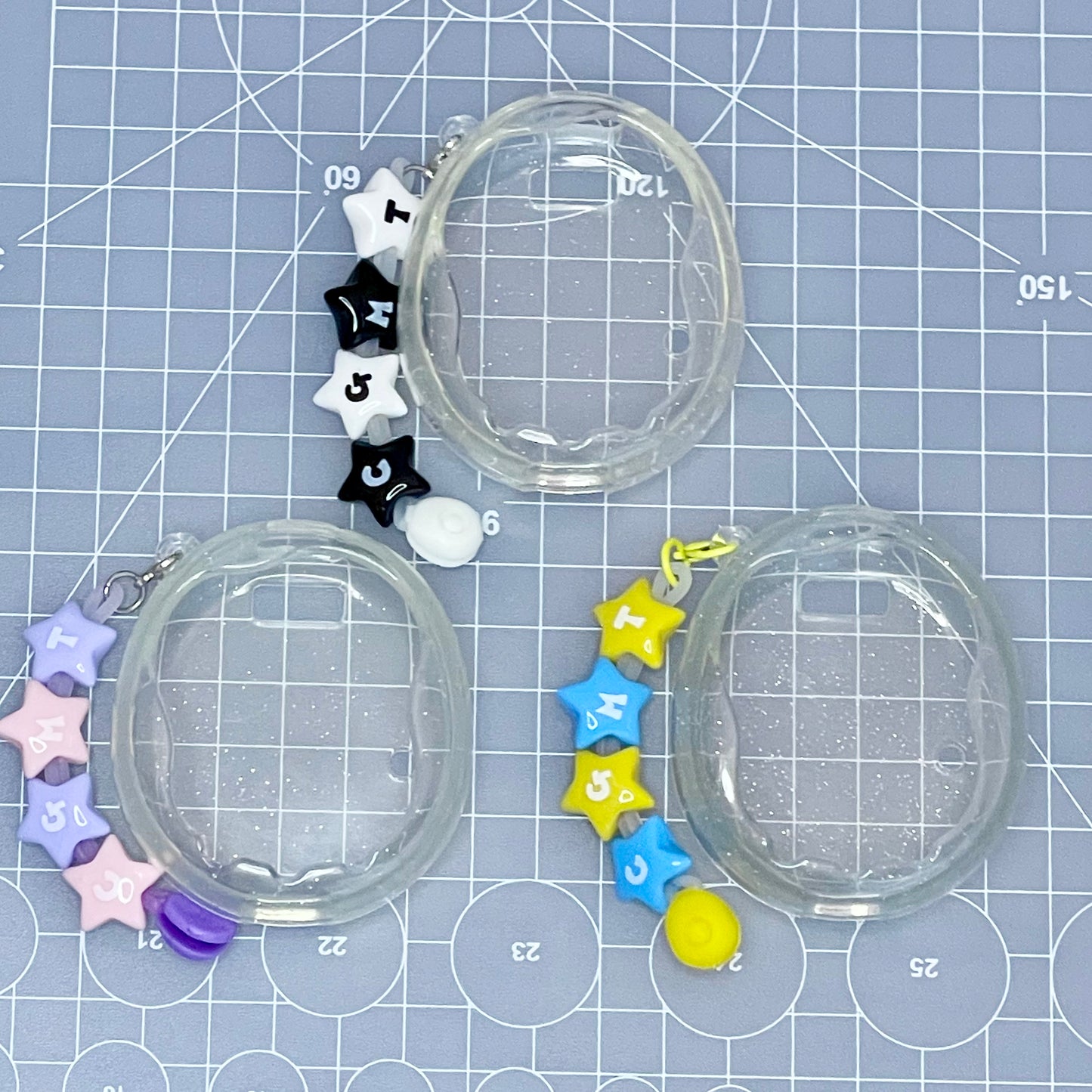 Uni TPU Soft Case - Clear Glitter + Black/White Charm