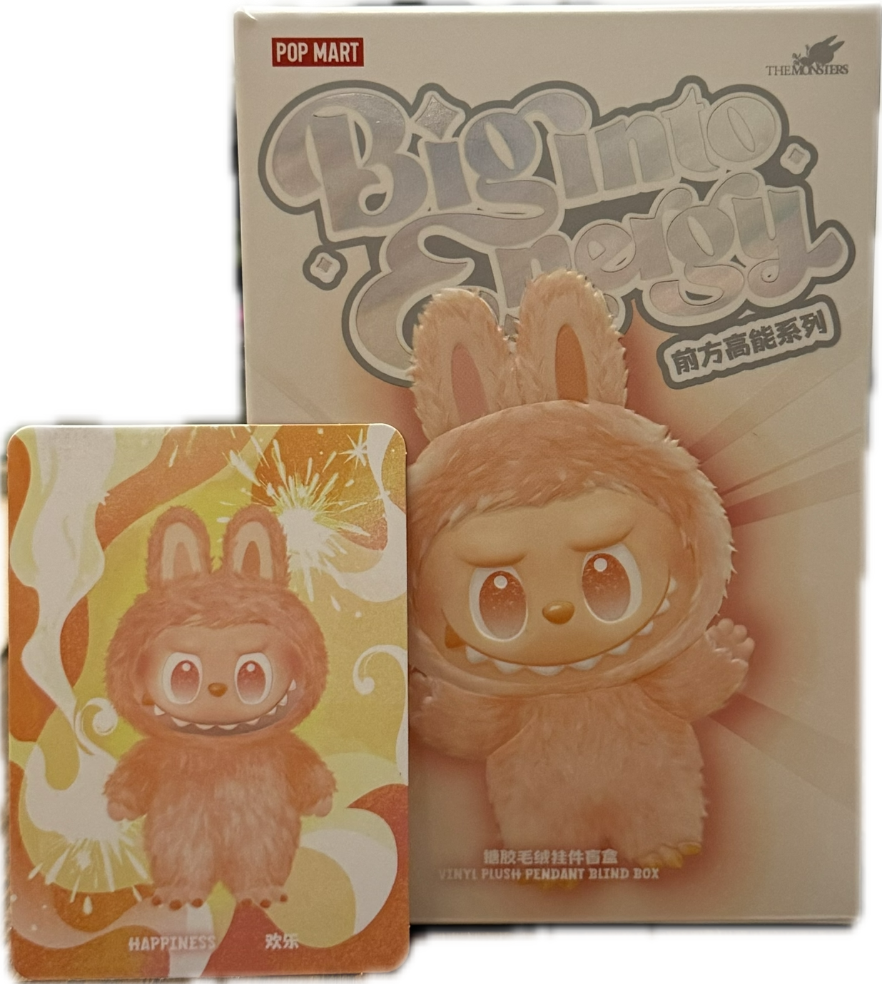 Pop Mart The Monsters Collectible V3 'Big Into Energy' Labubu - Happiness (Orange)