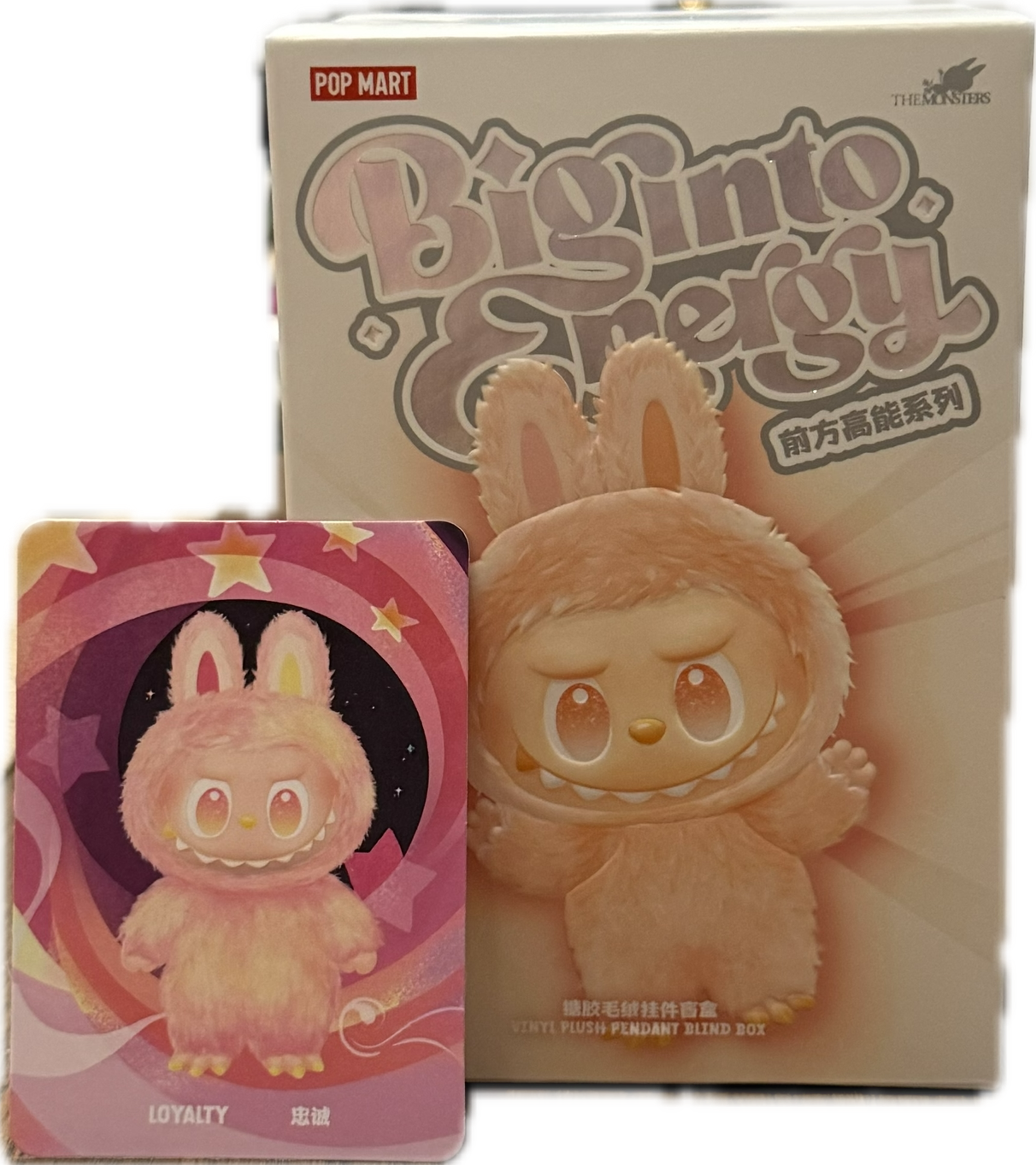 Pop Mart The Monsters Collectible V3 'Big Into Energy' Labubu - Loyalty (Yellow/Pink)