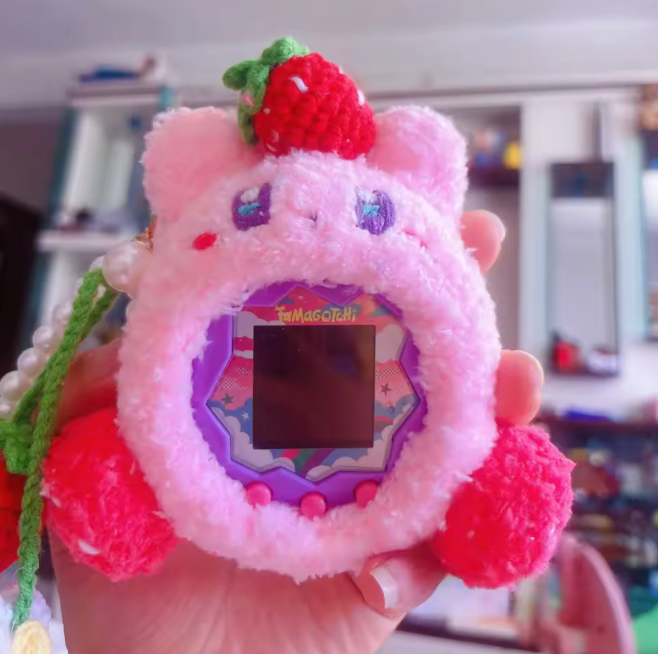 Tamagotchi Paradise Knitted Case - Kirby Pink